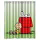 thumbnail image 1 of Cortina de ducha con diseño de perro Snoopy, divertida y linda caricatura, con ganchos, tamaño 60 x 72 pulgadas, 1 of 3