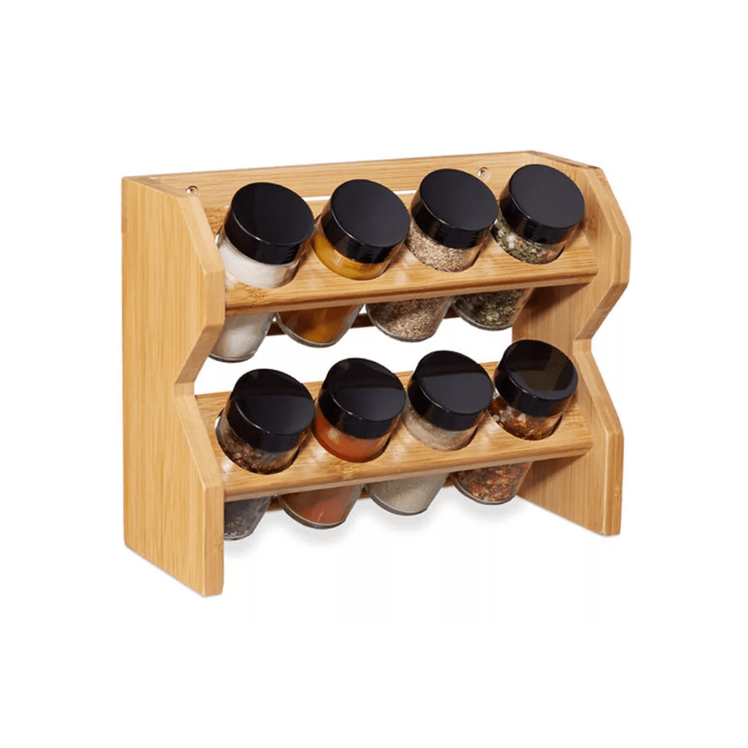 Importclick - Especiero Condimentero Madera Cocina 8 Frascos Premium