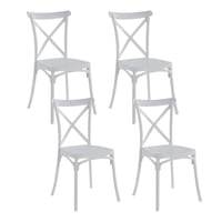 Klik Muebles - Pack De 4 Sillas De Terraza O Comedor Crossback - Blancas
