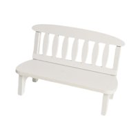 Magideal - Mini Banco De Casa De Muñecas De Madera, Muebles En Miniatura, Adorno, Decoración De Casa De Muñecas, Decoración De Paisaje, Banco En Miniatura Para C Blanco