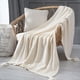 thumbnail image 1 of Manta Nordica Con Borlas Tejida Frazada Decorativa 127x172cm Crema, 1 of 3