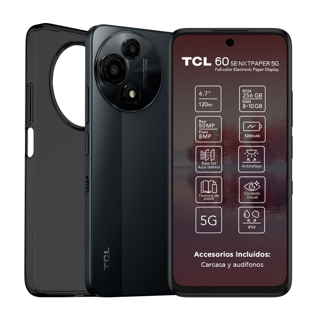 Tcl - Smartphone 60se Nxtpaper 5g 256+8gb Negro