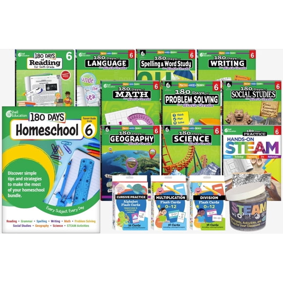 Libro Shell Education 180 Days – Sexto Grado – Educación en Casa