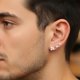 thumbnail image 3 of Aretes MDFUN 18K Chapados en Oro Blanco con CZ Cuadrados 5 Pares, 3 of 8