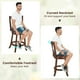 thumbnail image 3 of Taburetes de bar COSTWAY giratorios 360° con marco de madera de caucho (2), color marrón, 3 of 3