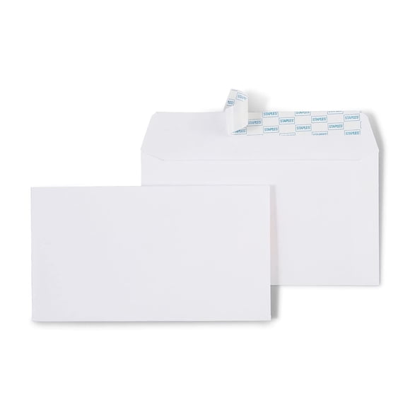 Sobre Staples Easyclose #6 -3/4 100/caja blanca de 24 libras