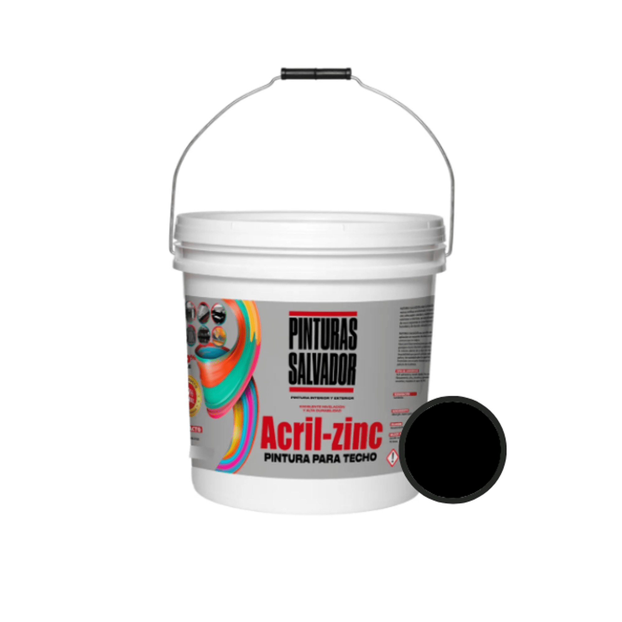 Salavador - Tineta Pintura Acrizinc Negro 16lts