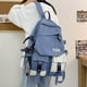 thumbnail image 1 of Preppy Style Student School Bag: Color Contrast Flap Laptop Backpack for Casual Travel, 1 of 5