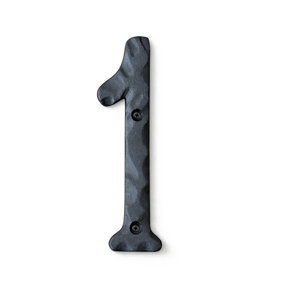 Números para casa NACH para exterior, negros, 14 cm, estilo rústico, con herrajes