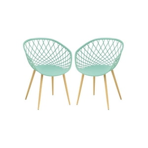 Habita2 Chile - Pack 2 Sitiales Butaca Mesh Polipropileno Para Living O Terraza - Menta