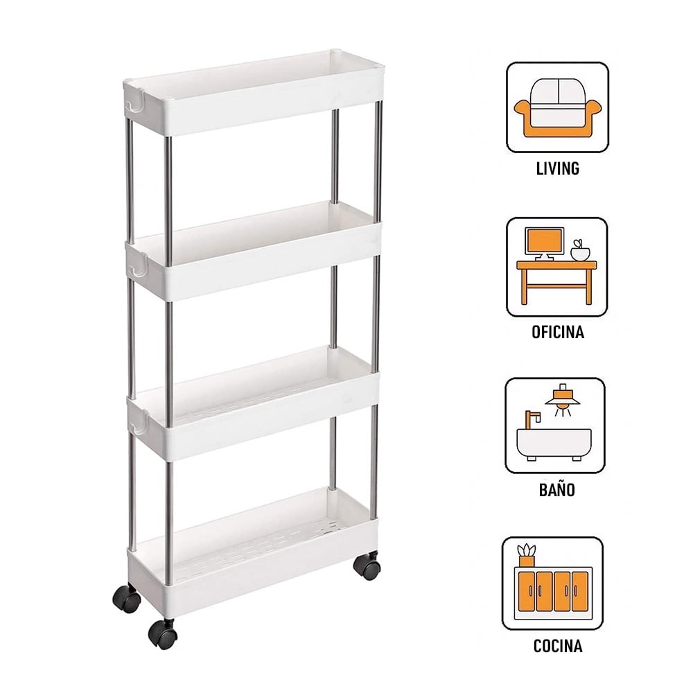 N-ofertas - Carrito Organizador Multiuso Ruedas 4 Niveles