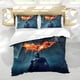 thumbnail image 5 of El Caballero de la Noche Conjunto de sábanas temático, trío de piezas, cómodo y amigable con la piel, diseño único, regalo de decoración para el hogar para familiares, amigos y fans,135cm *200cm, 5 of 6