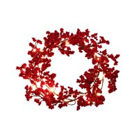 Bothyi - Colección De Coronas Navideñas De Frutos Rojos Corona Navideña Para Pared Festival Oficina Con Luz