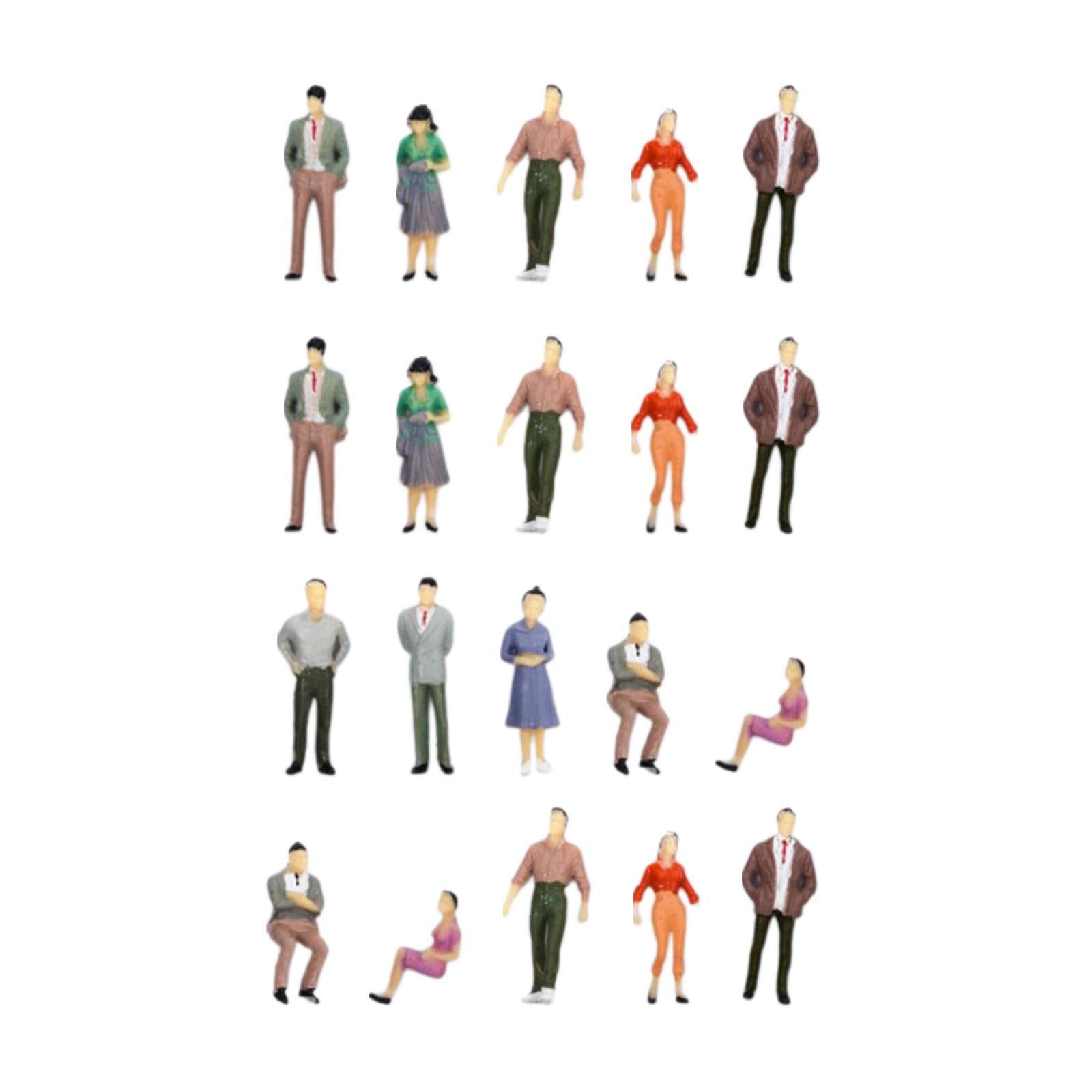 60 Figuras De Ferrocarril En Miniatura Escala 1:87 - Personas Pintadas A Mano Para Dioramas Y Maquetas De Tren