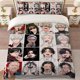 thumbnail image 1 of Gokurakugai Character Illustration Themed Print Three-Piece Bedding Set Soft Duvet Cover And Two Pillowcases, 1 of 5