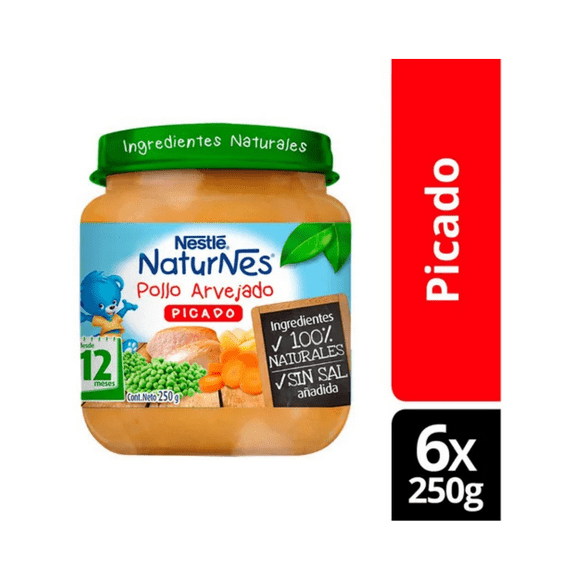 Pack x6 picado Nestlé® Naturnes® pollo arvejado 250g
