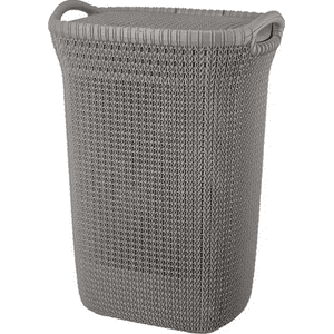 Genérico - Canasto Ropa Khipu 60L Con Tapa Color Taupe