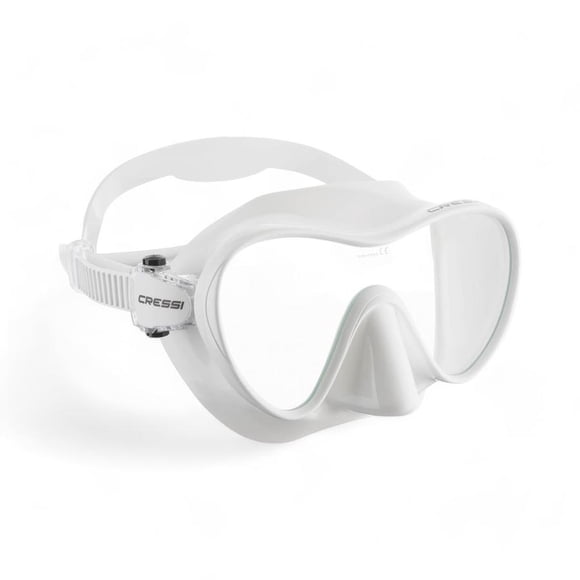 Mascara Buceo Cressi F1 Sin Marco Silicona Blanco