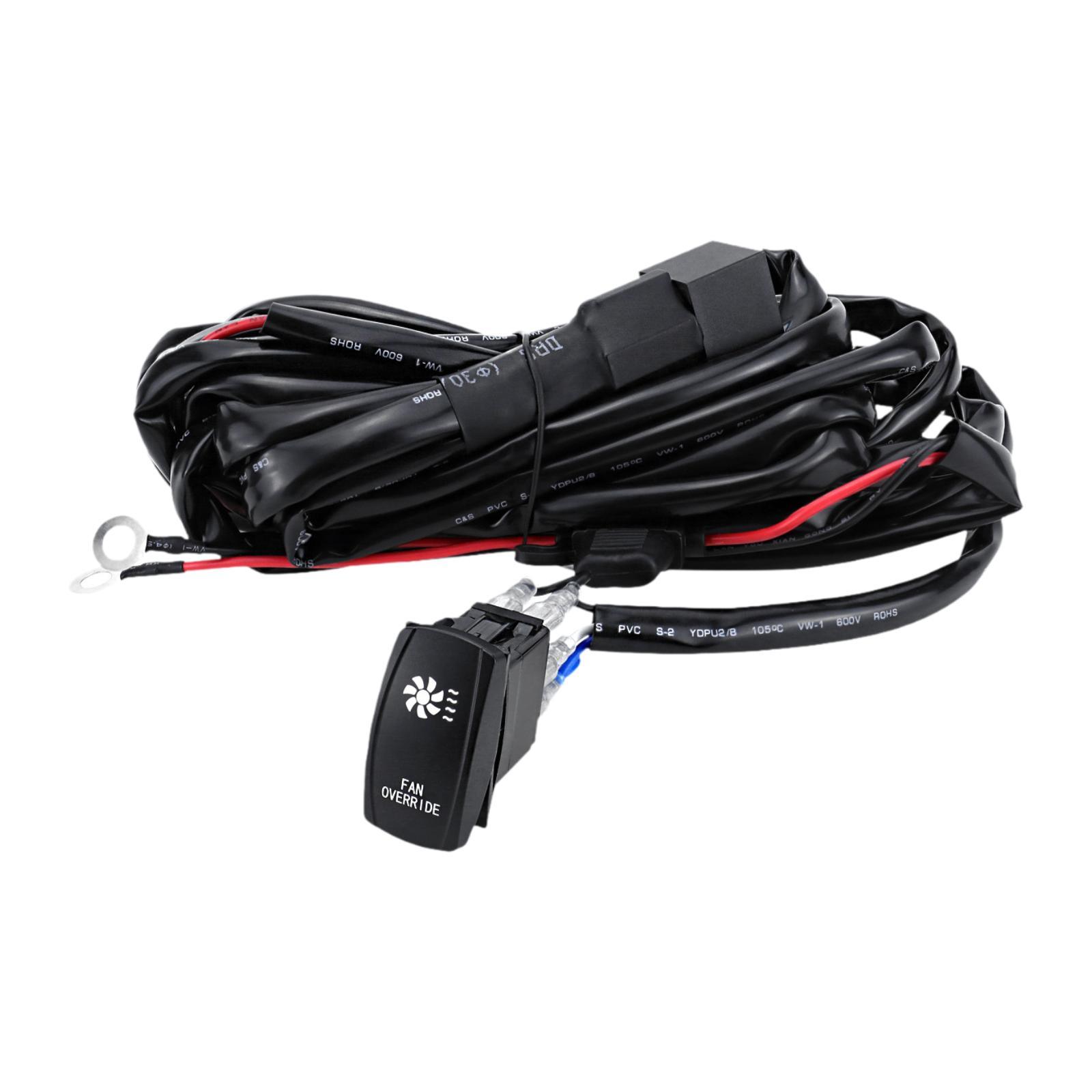 Ioensy - Arnés De Cableado De Anulación Del Ventilador De Enfriamiento Conjunto De Interruptor Basculante Relé Para Cuatriciclos Y Caravanas