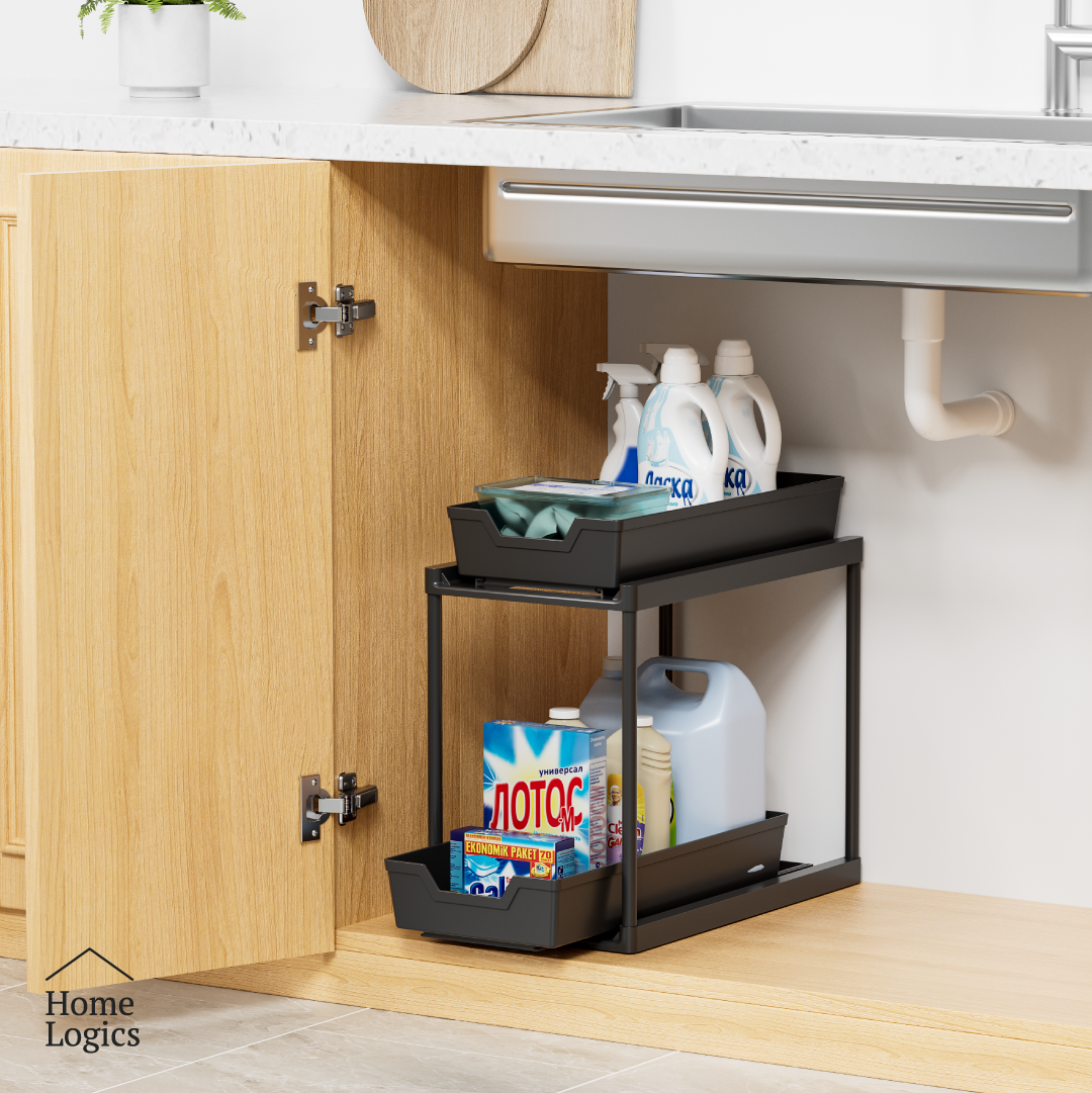 Organizador De 2 Niveles Bajo Lavaplatos Home Logics 1 Un