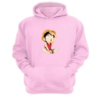 Genérico - Polerón Canguro Luffy Rosa Talla M Unisex