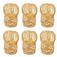 Xusx111 - Anillos De Servilleta Dorada Conjunto De 12 Mesa De Comedor Hecha A Mano Portador De Servilleta Clásico Todos Los Días Acción De Gracias Vacaciones Navidad Fiesta Regalo Casa De Campo Decor