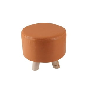 Sohogar - Mini Puff Redondo Tela Naranjo