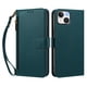 thumbnail image 1 of Funda Tipo Billetera para iphone14 con Soporte y Bolsillo con Cierre Verde, 1 of 1