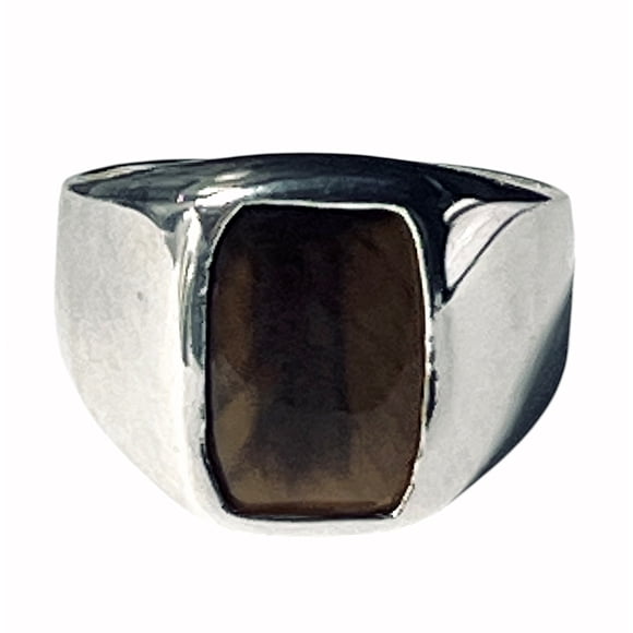 Anillo plata 925 y Ojo Tigre; talla 9 USA - talla 20 española