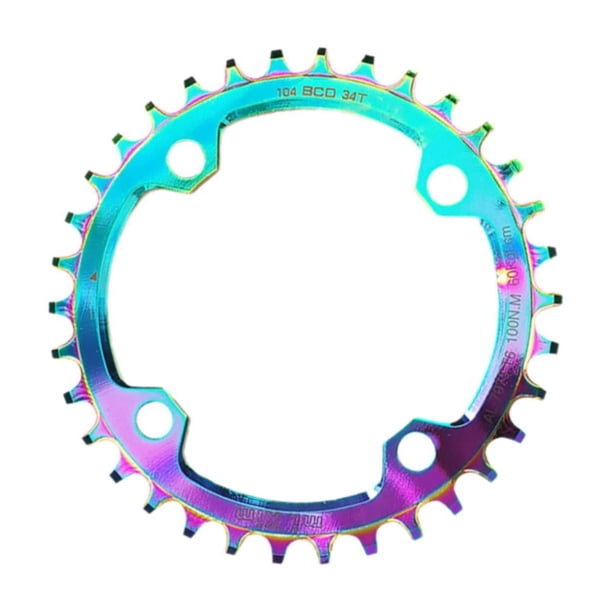 Plato de bicicleta Plato de bicicleta de montaña aleación de aluminio redondo diente ancho estrecho piezas 104BCD anillo de cadena único para Trail XC 34T