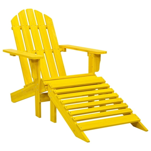Silla Adirondack para patio VidaXL con otomana de madera maciza de abeto amarillo