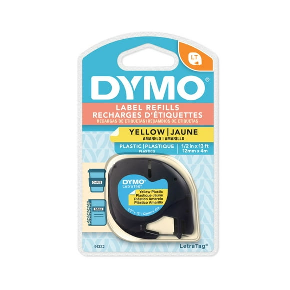 Etiqueta Plastica Dymo Amarillo 12mmx4m