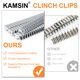 thumbnail image 3 of Sujetador KAMSIN CL-4 Vertex 7/8 pulgadas (22 mm) Clips Crown Hartco 960 unidades Clips M66 galvanizados para cercado de alambre, herramienta de grapado, pistola grapadora para resortes de colchón, 3 of 7