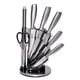 thumbnail image 1 of Juego de cuchillos con base 7 piezas acero inoxidable moderno, 1 of 6