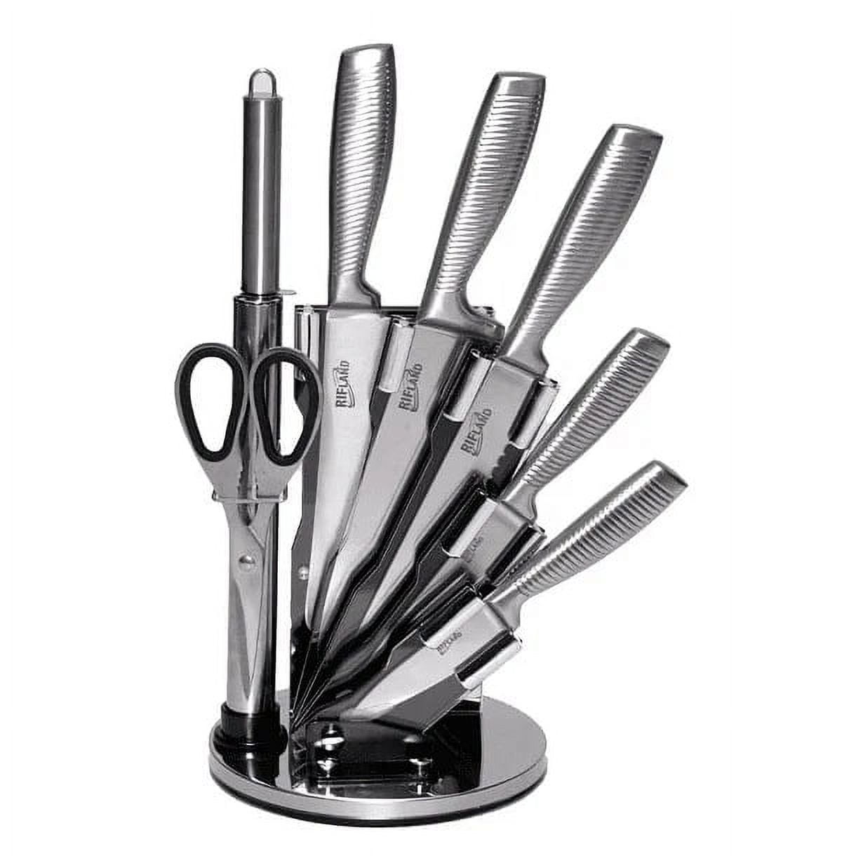 Leonimport - Juego De Cuchillos Con Base 7 Piezas Acero Inoxidable Moderno