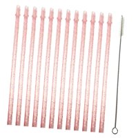 Bothyi - 12 Pajitas Reutilizables Para Fiestas De Verano Para Niños Y Adultos, Color Rosa