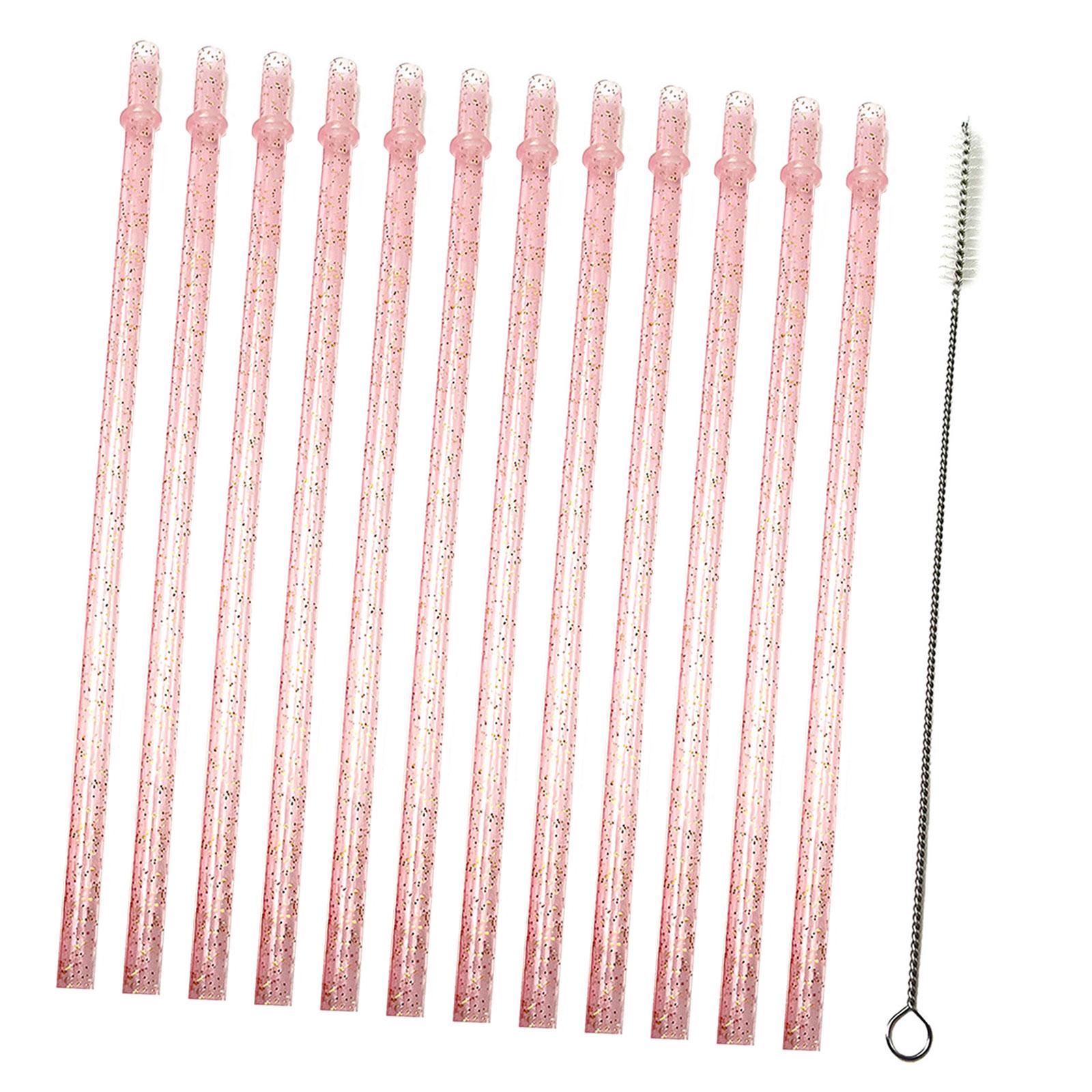 Bothyi - 12 Pajitas Reutilizables Para Fiestas De Verano Para Niños Y Adultos, Color Rosa