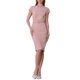 thumbnail image 1 of Vestido lápiz hasta la rodilla para mujer INSPIRE CHIC con manga corta y cinturón para usar en el trabajo, vestidos de tubo M Rosa, 1 of 5