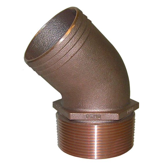 Tubería Groco 45 Degree Bronze 1-1/2 NPT a 1-1/2 Manguera