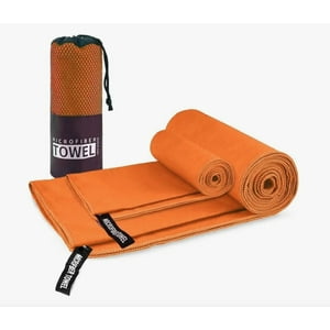 Atlas - Pack X2 Toallas Microfibra Naranja