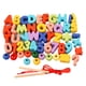 thumbnail image 2 of Regalos De Juguete Para Enhebrar Cuentas De Madera, Juguete Con Cordones De Madera Para Niños, Letras Numéricas Para Niños Pequeños, 2 of 3