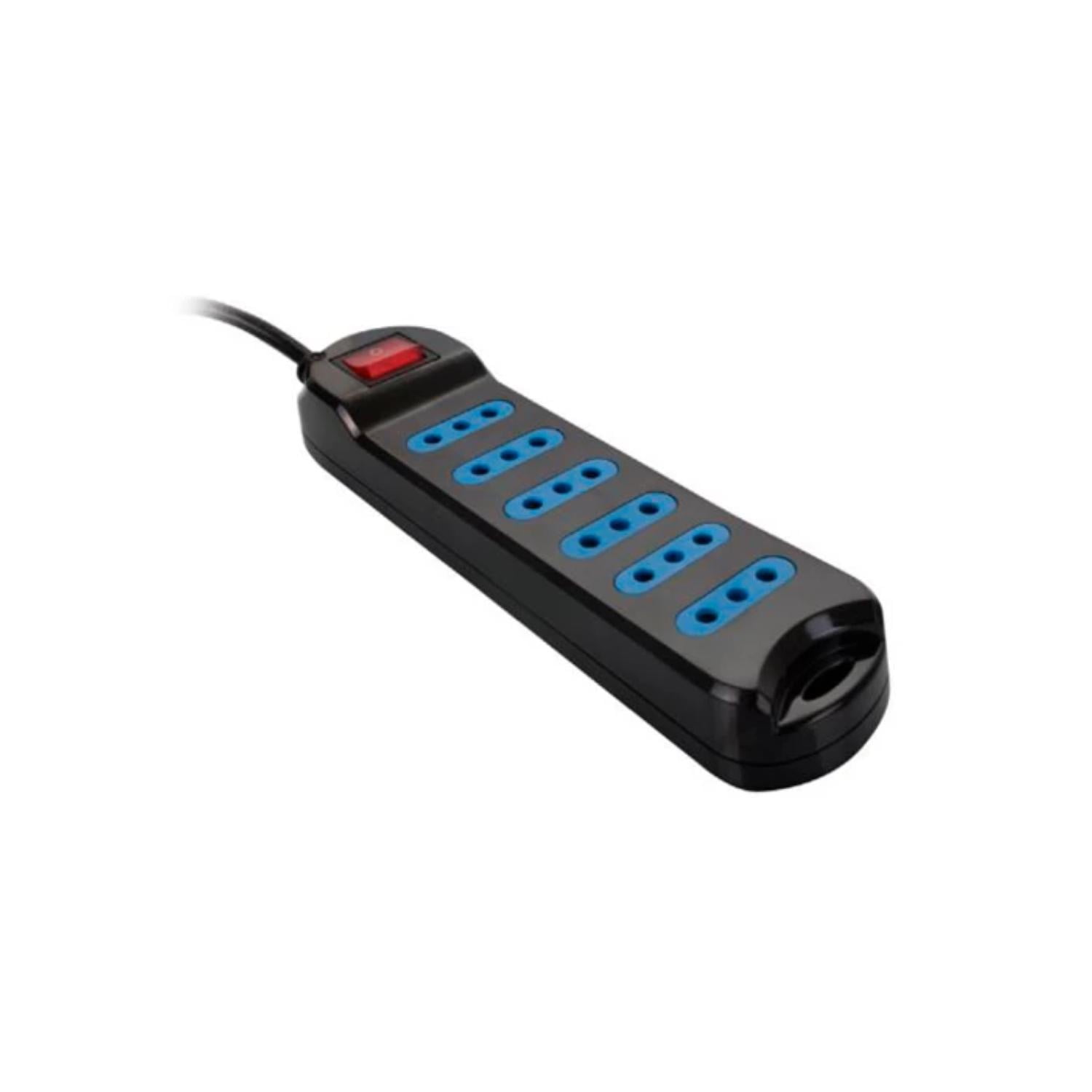Alargador Extension 6 Entradas Con Switch 5mts Negro Philco