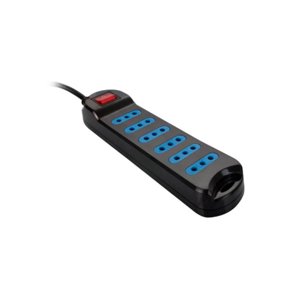 Alargador Extension 6 Entradas Con Switch 5Mts Negro Philco