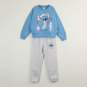 Conjunto Buzo Niña Lilo & Stitch Don'T Worry Azul Disney