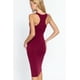 thumbnail image 3 of Saronite Vestido Midi Ajustado con Espalda Nadadora y sin Mangas Basics, Burdeos (para Mujer), 3 of 4