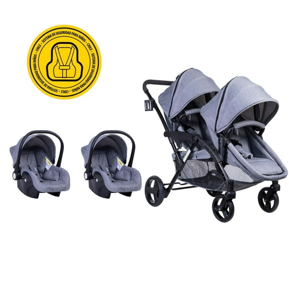 Coche Duo Travel System Géminis Grey