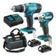 thumbnail image 1 of Kit Taladro Percutor DHP453 + Atornillador de Impacto DTD156 Makita DLX2336SYX turquesa 20x21x42, 1 of 6