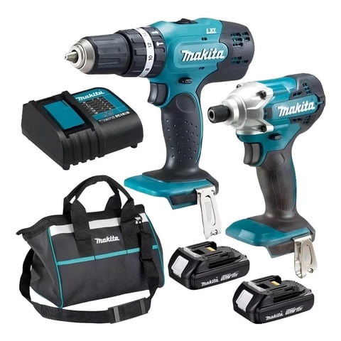 Kit Taladro Percutor Dhp453 + Atornillador De Impacto Dtd156 Makita Dlx2336Syx Turquesa 20X21X42