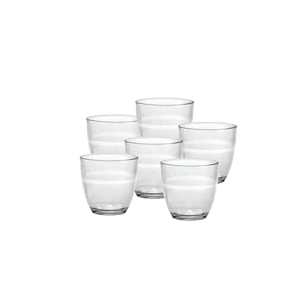 Juego de vasos Duralex Gigogne de vidrio transparente de 3.13 oz, paquete de 6