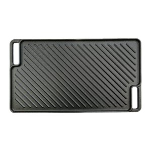 Magideal - Parrilla Reversible, Sartén Antiadherente Para Parrilla, Bandeja Rectangular Grande Para Parrilla, Parrilla De Hierro Fundido, Para Estufa De Interior